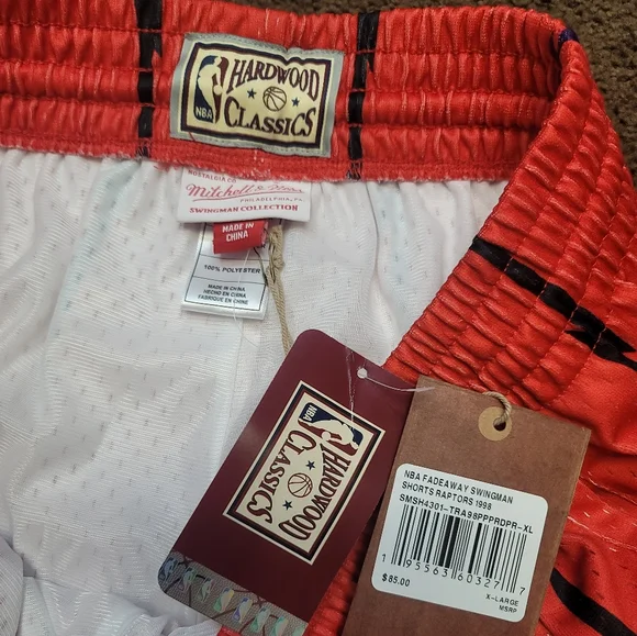 Mitchell & Ness Toronto Raptors 1998 Fadeaway NBA Swingman Shorts Men's Size XL - Picture 5 of 7